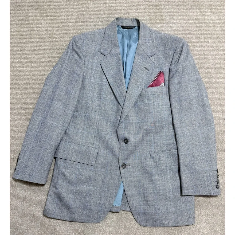 Vintage Anderson Little Suit Mens Medium Gray Wool Plaid 2 Piece Made USA 70s‎